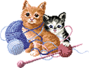 "Озорные котята " - 21 цвет, 123х95 стежков. 