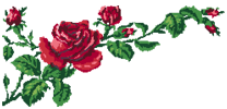 Ветка розы - 9 цвета, 244х112 стежков.