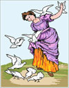 Девушка с голубями. 16 цв. 85х80 ст. (4 кб.) Реконструкция со старой вышивки. Собовая Т.