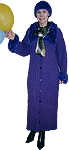 Пальто, связанное косами и оформлено пряжей "Травка" (увеличение)